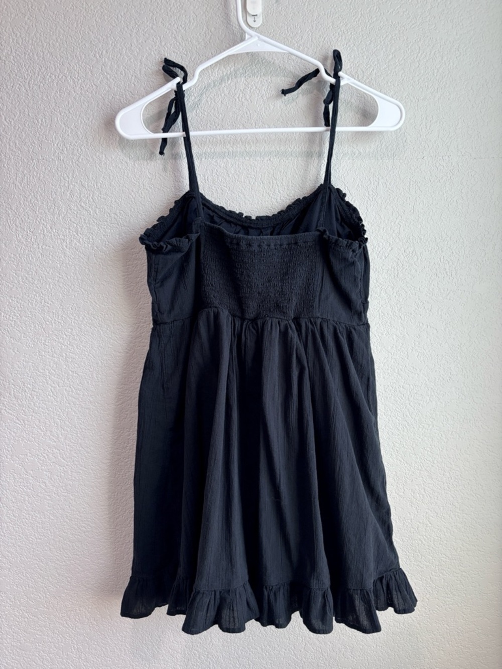 Aerie Gauze Corset Babydoll Black Mini Dress Tie Straps Women’s Size Medium - Picture 5 of 5